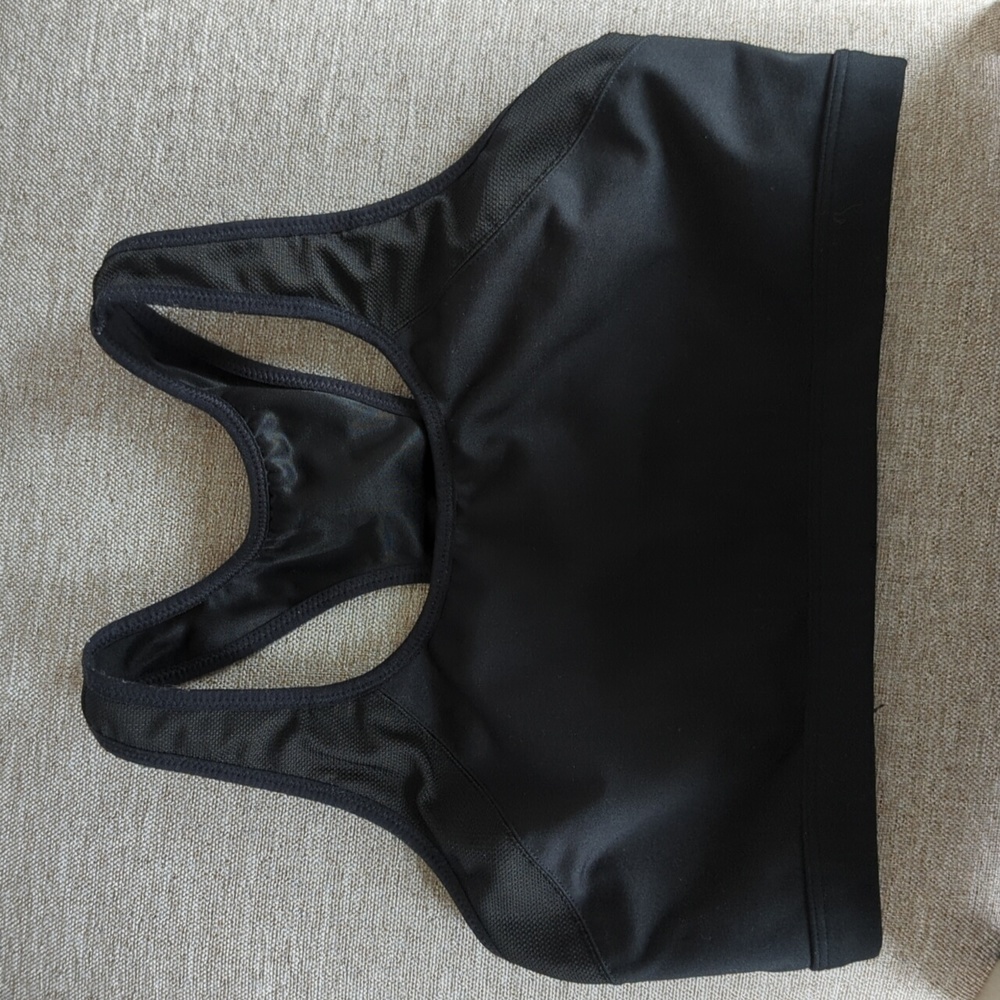 Large Moving Comfort Black Sports Bra Athletic Athleisure Wireless